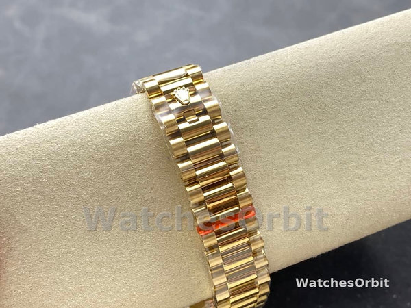 Rolex Day Date 18038 Yellow Gold Tigers Eye Watch