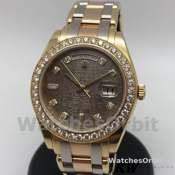 Replica Heren Rolex Day-Date-18948, 39mm, Speciale Editie, Donker MOP Diamanten Jubileum Wijzerplaat, Heren MOP