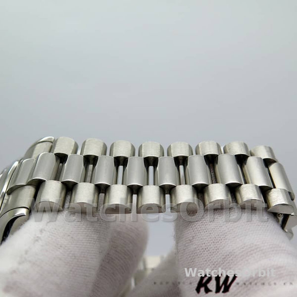 Replica Heren Rolex Day-Date-218206, 41mm, Platina, Zwarte Diamanten Wijzerplaat