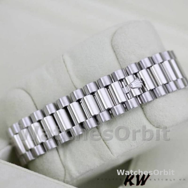 Replica Heren Rolex Day-Date-218206, 41mm, Platina, Concentrisch zwarte wijzerplaat