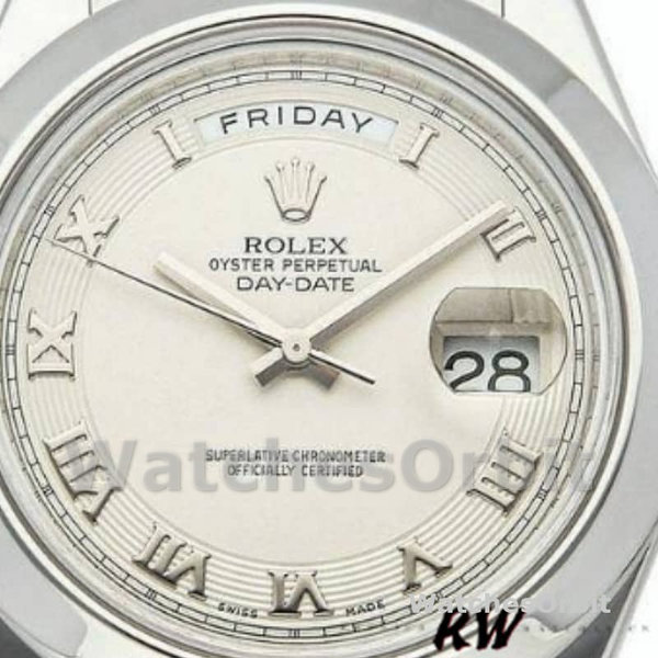 Rolex Day-Date 218206 Concentric Circle Ivory Roman Numeral Dial Platinum 41MM Herren Replica Watch