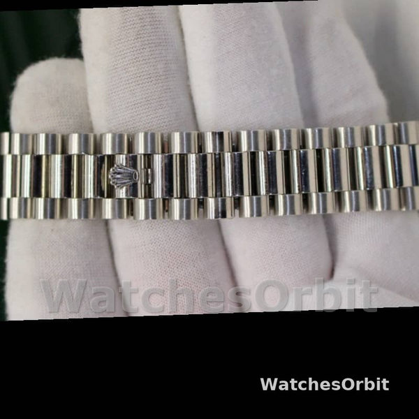 Replica Heren Rolex Day-Date-218206, 41mm, Platina, Concentrisch Rhodium Grijze Romeinse Cijfer Wijzerplaat