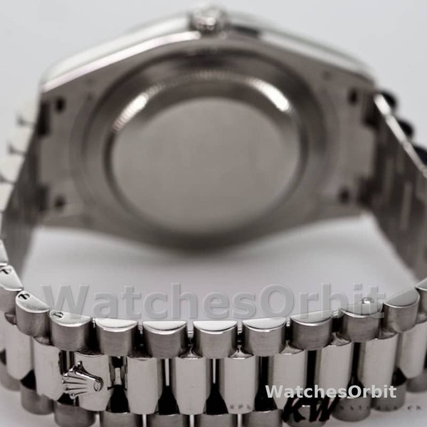 Replica Heren Rolex Day-Date-218206, 41mm, Platina, Zilveren Diamanten Wijzerplaat