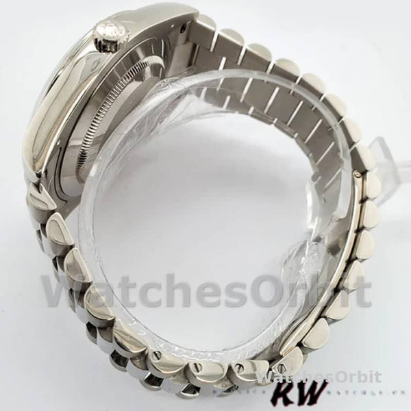Replica Heren Rolex Day-Date-218206, 41mm, Platina, Golfpatroon Blauwe Wijzerplaat