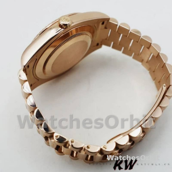 Replica Heren Rolex Day-Date-218235, 41mm, Rose Goud, Concentrische Cirkel Champagne Wijzerplaat, Heren Champagne