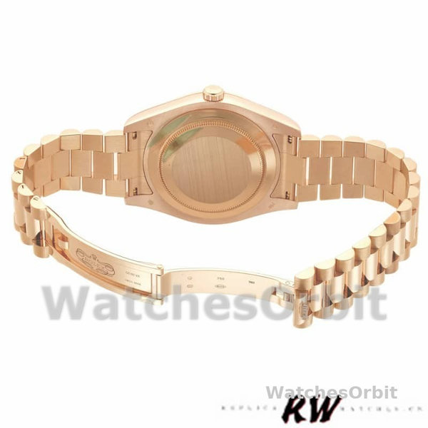 Replica Heren Rolex Day-Date-218235, 41mm, Roségoud, Romeinse wijzerplaat, Rose