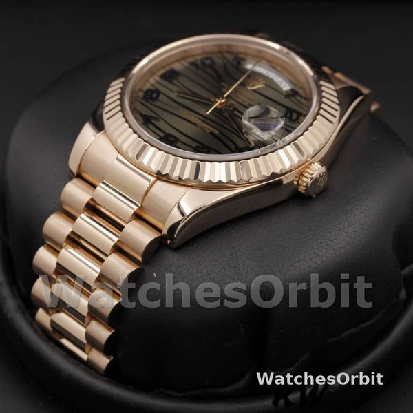 Replica Heren Rolex Day-Date-218235, 41mm, Rose Goud, Golf Brons Wijzerplaat, Heren Golf Brons