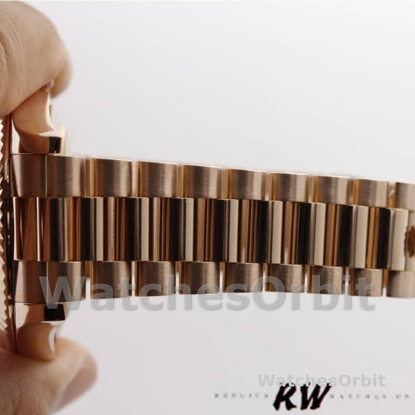 Replica Heren Rolex Day-Date-218235, 41mm, Rose Goud, Golf Brons Wijzerplaat, Heren Golf Brons