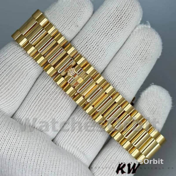 Replica Heren Rolex Day-Date-218238, 41mm, Geelgoud, Champagne Wijzerplaat