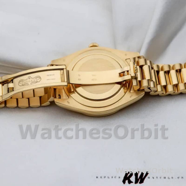 Replica Heren Rolex Day-Date-218238, 41mm, Geelgoud, Champagne Index Wijzerplaat