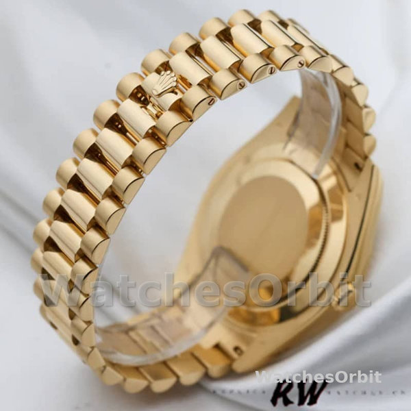 Replica Heren Rolex Day-Date-218238, 41mm, Geelgoud, Champagne Romeinse Cijfer Wijzerplaat