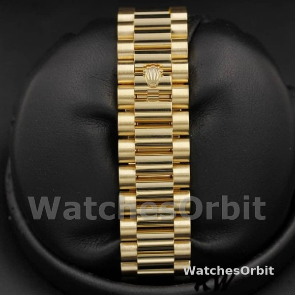 Replica Heren Rolex Day-Date-218238, 41mm, Geelgoud, Golf zwarte wijzerplaat