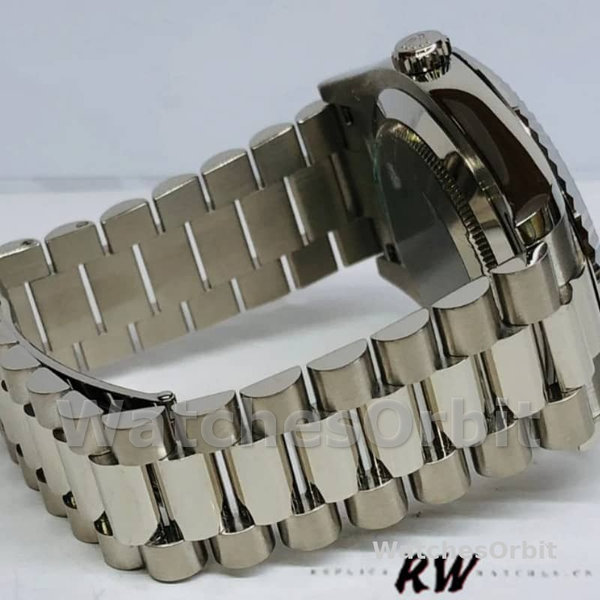 Replica Heren Rolex Day-Date-218239, 41mm, Witgoud, Zwarte Romeinse cijfers Wijzerplaat