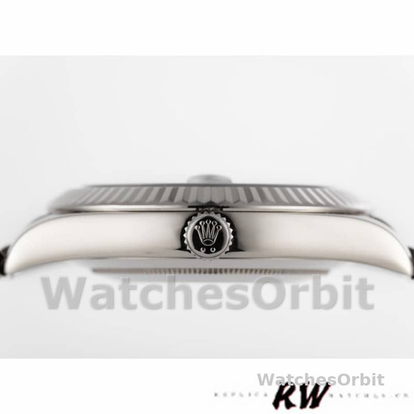 Replica Heren Rolex Day-Date-218239, 41 mm, witgoud, wijzerplaat met concentrische cirkel, zwart voor heren