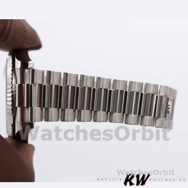 Replica Heren Rolex Day-Date-218239, 41mm, Witgoud, Golfblauwe Wijzerplaat