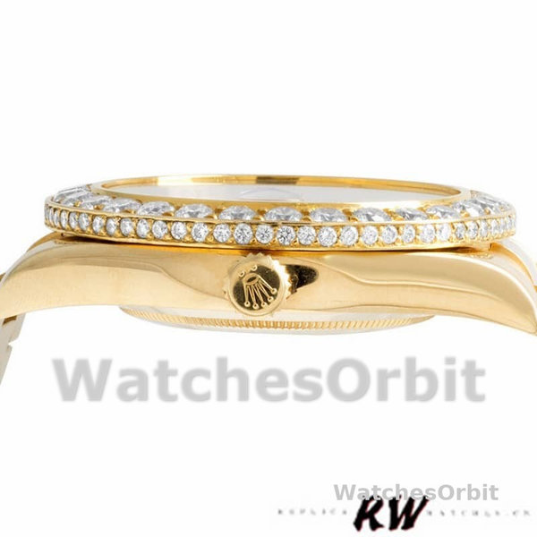 Replica Heren Rolex Day-Date-218348, 41mm, Romeinse wijzerplaat in champagne
