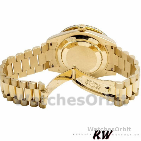 Replica Heren Rolex Day-Date-218348, 41mm, Romeinse wijzerplaat in champagne