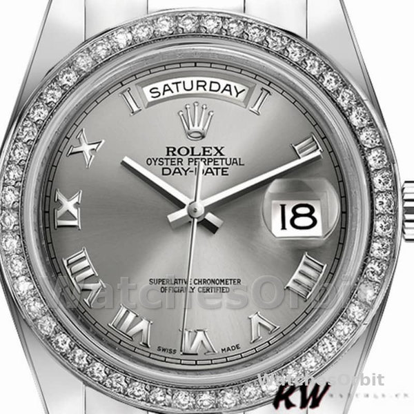 Replique Hommes - Rolex Day-Date-218349, 41mm, cadran gris rhodium, Hommes Gris