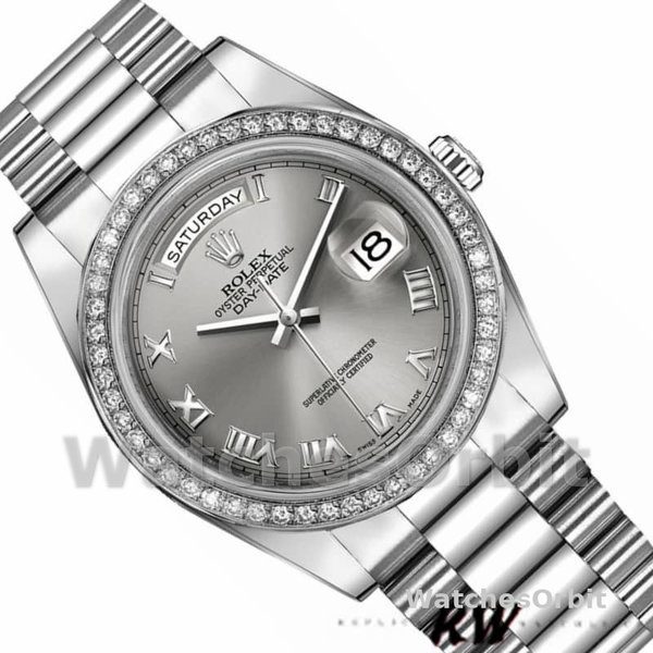 Replique Hommes - Rolex Day-Date-218349, 41mm, cadran gris rhodium, Hommes Gris