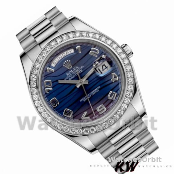 Replica Heren Rolex Day-Date-218349, 41mm, Golfblauwe wijzerplaat, Golfblauw voor heren