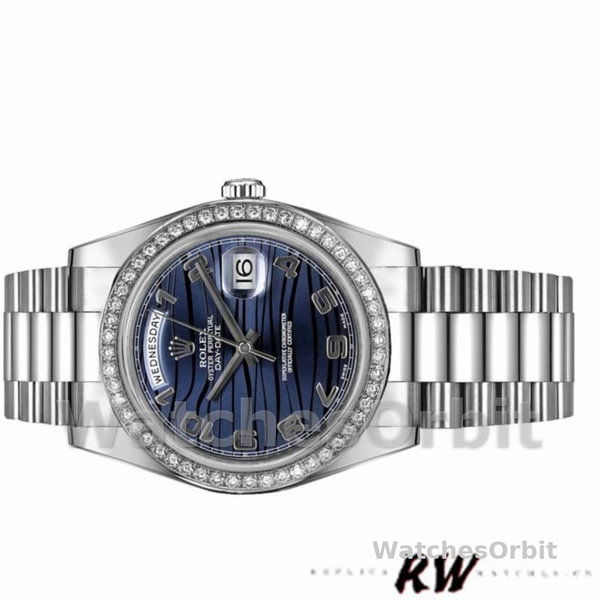 Replica Heren Rolex Day-Date-218349, 41mm, Golfblauwe wijzerplaat, Golfblauw voor heren