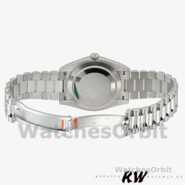 Replica Heren Rolex Day-Date-228206, 40mm, Blauwe Romeinse Cijfer Wijzerplaat, Platina