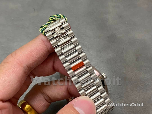 Replica Heren Rolex Day-Date-228206, 40mm, Platina, Ijsblauwe Kwadrant Wijzerplaat
