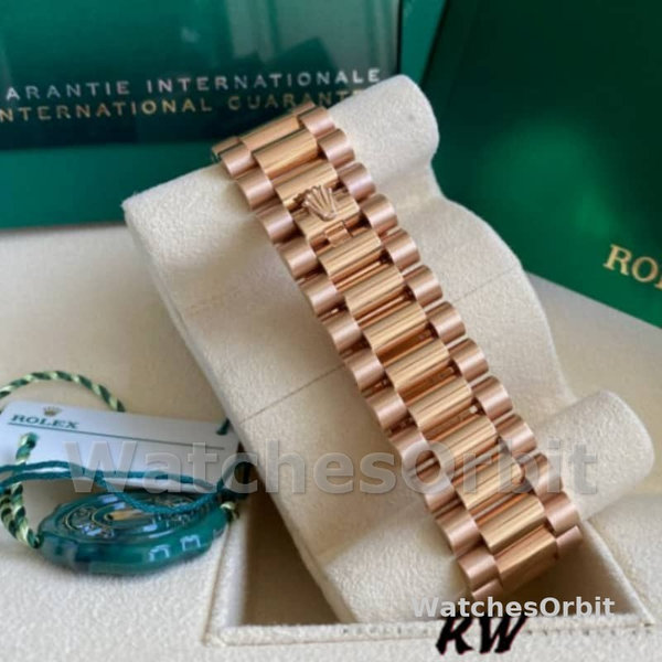 Replica Rolex Day-Date-228235 da uomo, 40 mm, quadrante con pavé di diamanti, lunetta scanalata, pavé di diamanti da uomo