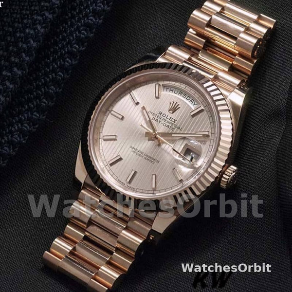 Men's Rolex Day-Date-228235, 40mm, Sundust Stripe Motif Dial, Fluted Bezel, Men’s Sundust<br />