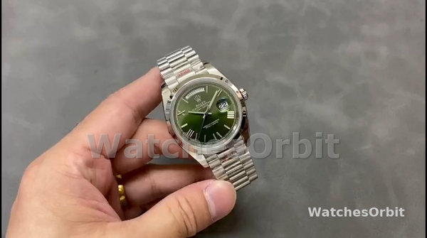 Replica Rolex Day Date 40-228236 da uomo, quadrante verde, verde