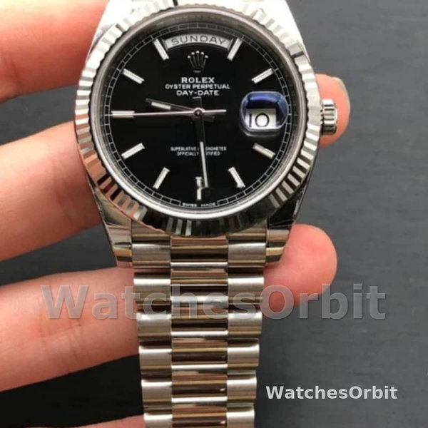 Men's Rolex Day-Date-228239, 40mm, Black Index Dial, Fluted Bezel, Men’s Black