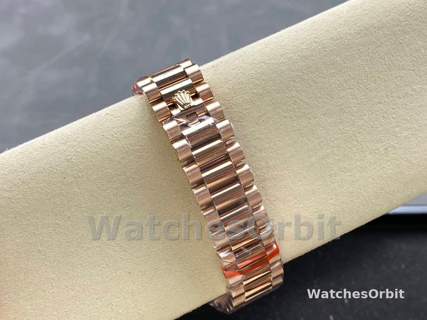 Replica Heren Rolex Day-Date-228345RBR 0007, 40mm, Sundust Diamanten wijzerplaat, Diamanten lunette
