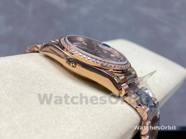 Replica Heren Rolex Day-Date-228345RBR 0007, 40mm, Sundust Diamanten wijzerplaat, Diamanten lunette