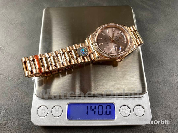 Replica Heren Rolex Day-Date-228345RBR 0007, 40mm, Sundust Diamanten wijzerplaat, Diamanten lunette
