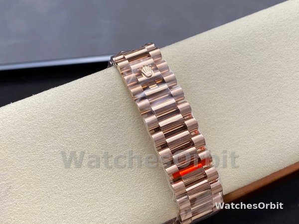 Replica Heren Rolex Day-Date-228345RBR, 40mm, Chocolade Bruin, Diamanten Wijzerplaat, Diamanten Bezel