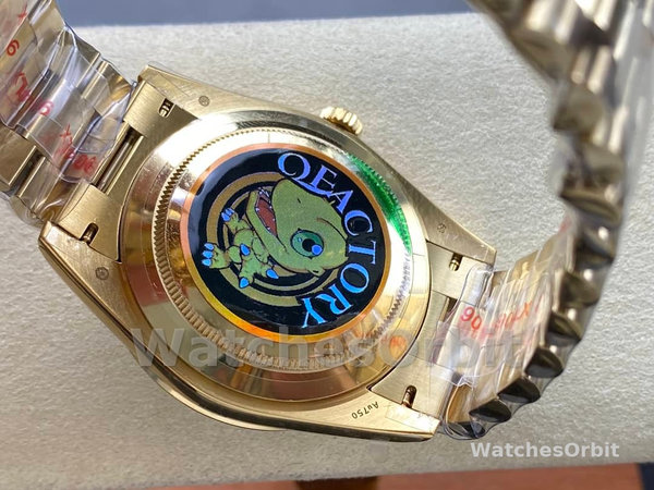 Replica Heren Rolex Day-Date-228348RBR 0043, 40mm, Zwarte Diamanten Wijzerplaat, Diamanten Ring, Heren Zwart