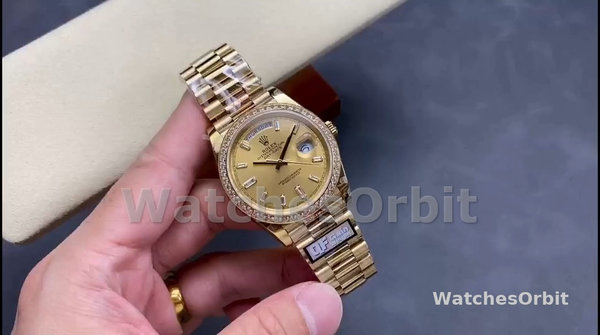 Men's Rolex Day‑Date-228348RBR, 40mm, Champagne, Diamond Dial, Diamond Bezel, Men’s Champagne