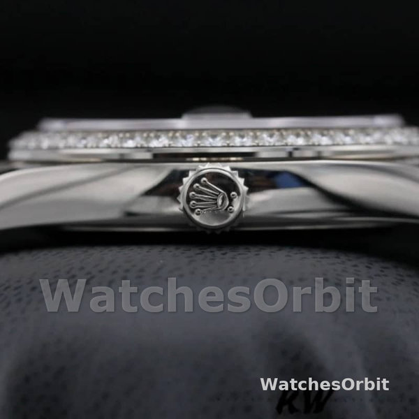 Replica Heren Rolex Day-Date-228349RBR, 40mm, Donker Rhodium Wijzerplaat, Diamanten Ring