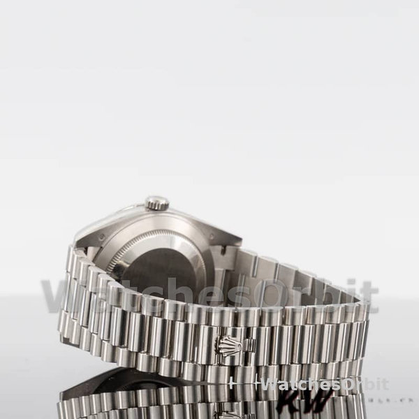 Replica Heren Rolex Day-Date-228396TBR, 40mm, Blauwe Wijzerplaat, Platina, Diamanten Ring