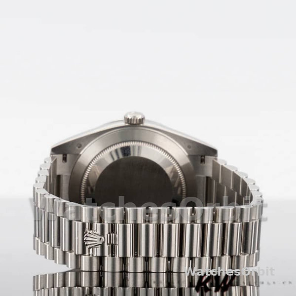 Replica Heren Rolex Day-Date-228396TBR, 40mm, Donker Rhodium Grijze Wijzerplaat, Diamanten Bezel