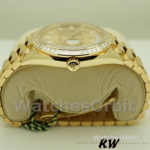 Replica Heren Rolex Day-Date-228398TBR, 40mm, Champagne Diamond Dial, Diamant Bezel