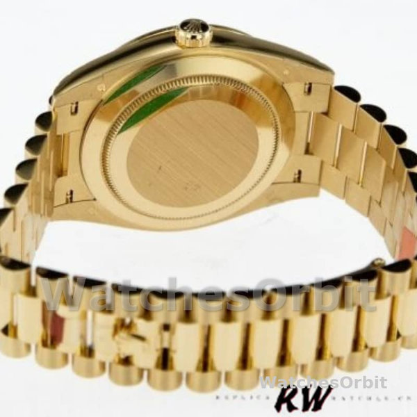 Replica Heren Rolex Day-Date-228398TBR, 40mm, Zilveren Diagonaal Motief Wijzerplaat, Diamanten Ring