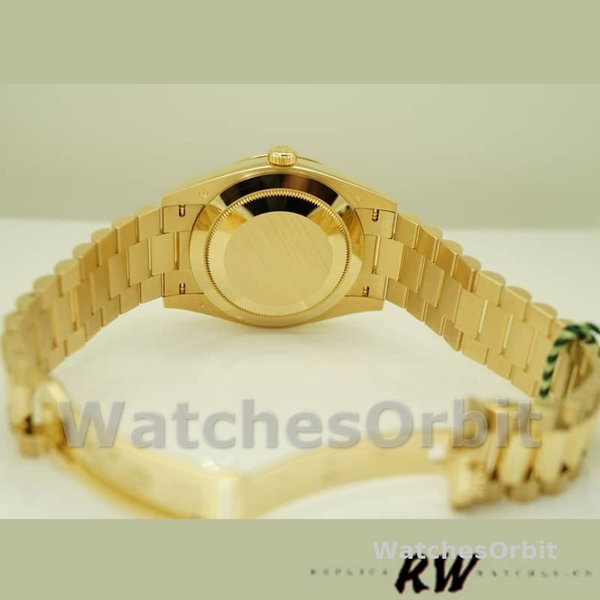 Replica Heren Rolex Day-Date-228398TBR, 40mm, Zilveren Romeinse Cijfer Wijzerplaat, Diamanten Ring