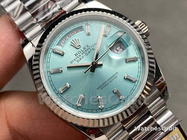 Replica Dames Rolex Datejust 31-m278278 0046, 31mm, Geelgoud, Olijfgroen gebloemd, President Green