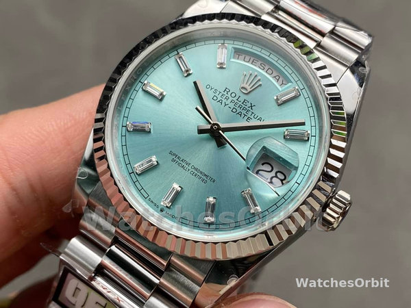 Replica Dames Rolex Datejust 31-m278278 0046, 31mm, Geelgoud, Olijfgroen gebloemd, President Green
