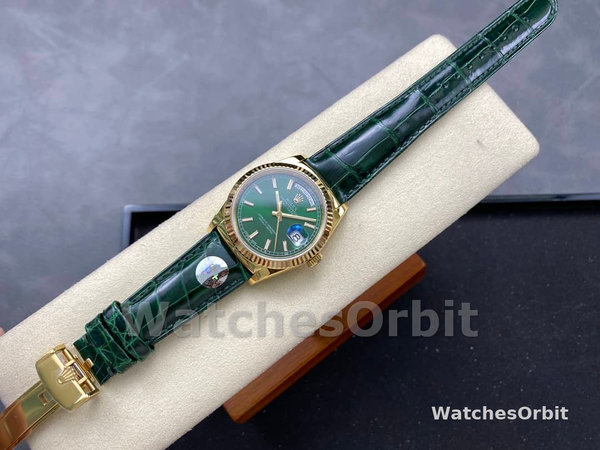 Replica Rolex Day Date 36-m128399TBR 0019, witgoud, diamanten ring, witte wijzerplaat