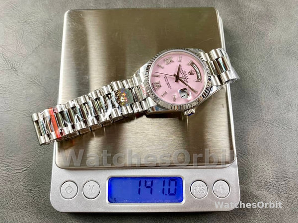 Replica Rolex Day Date 36-M128236 0020 voor heren, witgoud, blauwe ombre wijzerplaat
