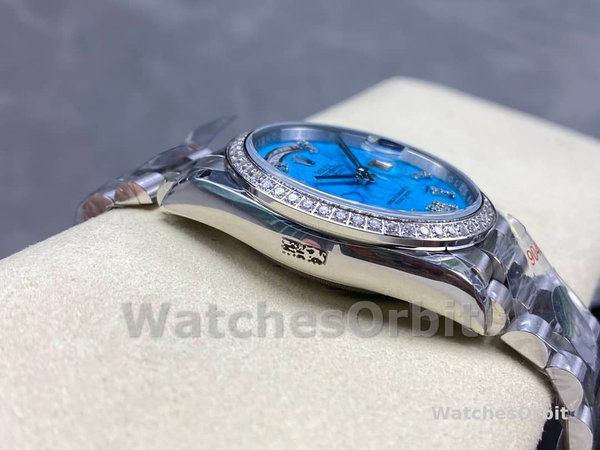 Replica Rolex Day Date 40-M228236 0024 voor heren, witgoud, blauwe ombre wijzerplaat