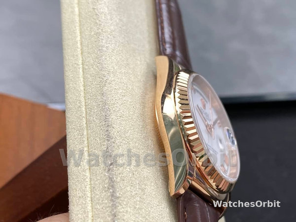 Replica Rolex Day Date 36-m128348RBR 0064 voor heren, geelgoud, witte wijzerplaat