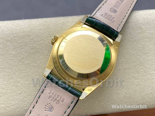 Replica Rolex Day Date 36-128396TBR 0004, Platina, Diamanten ring, Zilver voor heren